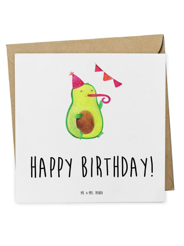 Mr. & Mrs. Panda Deluxe Karte Avocado Geburtstag mit Spruch in Weiß