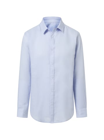 CASH-MERE.CH Leinen Hemd Langarm in Blau