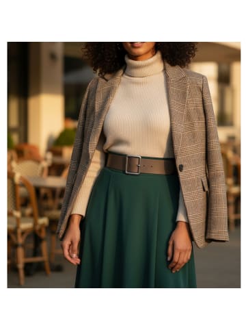 FRONHOFER Damen Ledergürtel Rechteck in Khaki