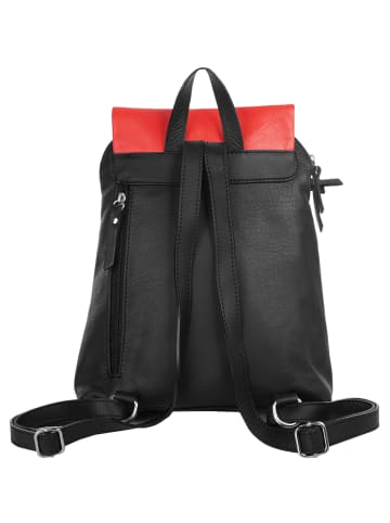 Cluty City-Rucksack echt Leder in rot