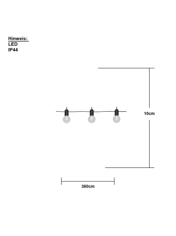 STAR Trading Outdoor-Lichterkette ,Fiesta' mit Batterie + Timer, 10 klare LED Glühb