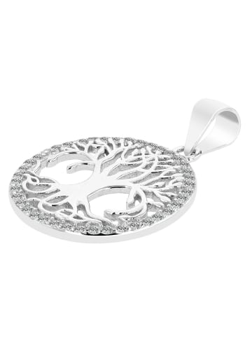 Adeliás Damen Anhänger Lebensbaum aus 925 Silber mit Zirkonia in silber