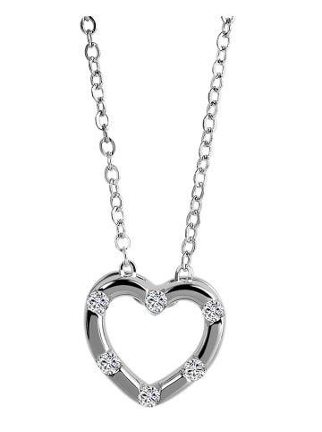 Adeliás Damen Halskette mit Anhänger – Herz aus 925 Silber in silber
