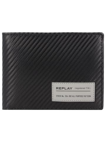 Replay Geldbörse RFID Schutz Leder 13 cm in black