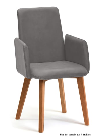 58 aufm Kessel ARMLEHNSTUHL (4er-Set) Darcie 52x92x60 Eiche geölt/Grau