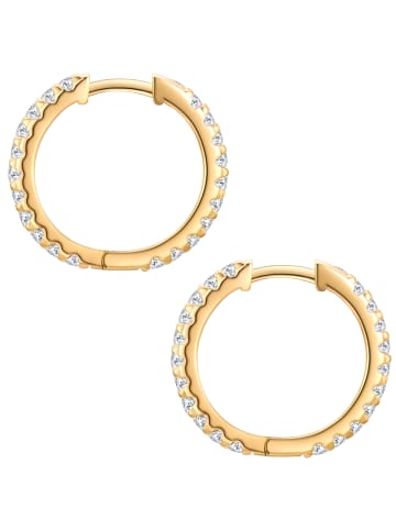Trilani Creolen aus Sterling Silber mit Zirkonia in gelbgold