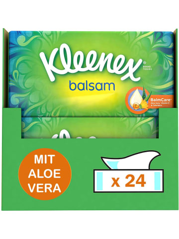 Kleenex Balsam Taschentücher Kosmetiktücher Aloe Vera & Calendula 24 x 56 Stk