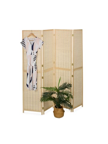 relaxdays Paravent in Natur - (B)182 x (H)180 cm