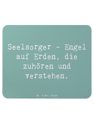 Mr. & Mrs. Panda Mauspad Spruch Seelsorger Engel mit Spruch in Meeresbrise