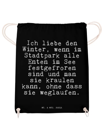 Mr. & Mrs. Panda beutelrucksack Ich liebe den Winter,... mit Spruch in Schwarz