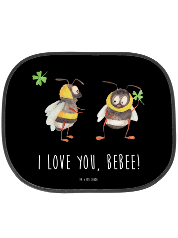 Mr. & Mrs. Panda Sonnenschutz Auto Bienen Paar mit Spruch in Schwarz