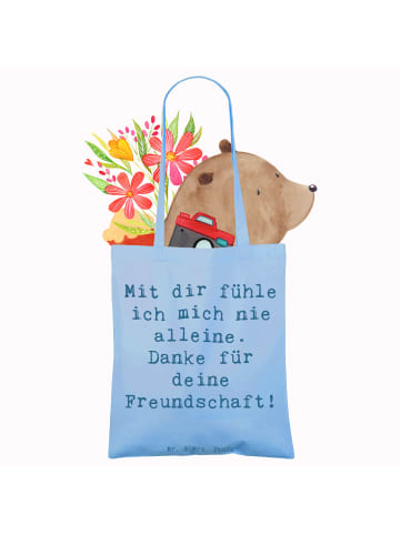 Mr. & Mrs. Panda Strandtasche Spruch Beste Freundin mit Spruch in Sky Blue