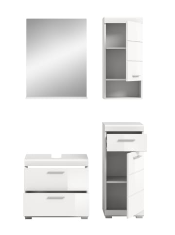 ebuy24 Badmöbelset Scout (4-teilig) Weiß 112 x 34 cm