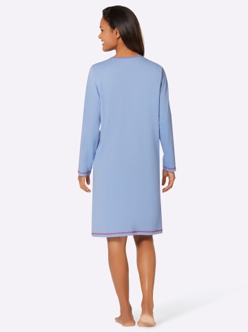 WITT WEIDEN Sleepshirts in blau-bedruckt + blau