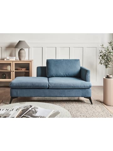 Beliani Chaiselongue SIEVOZ in Blau/Schwarz - (W) 155 x (H) 84 x (L) 85 cm