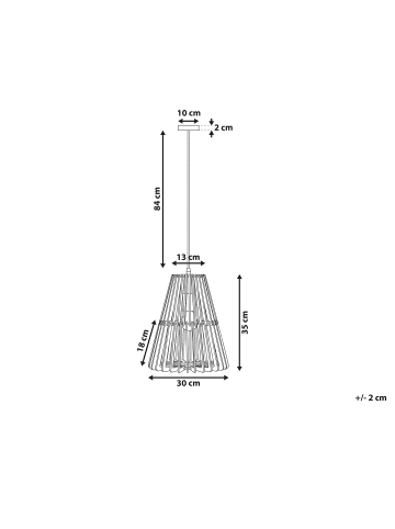 Beliani Pendelleuchten CAVALLA in Schwarz/Braun - (W) 30 x (H) 35 x (L) 30 cm