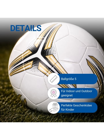 elasto Fußball "Match" in weiß/gold - Größe 5