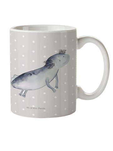 Mr. & Mrs. Panda Kindertasse Axolotl Schwimmen ohne Spruch in Grau Pastell