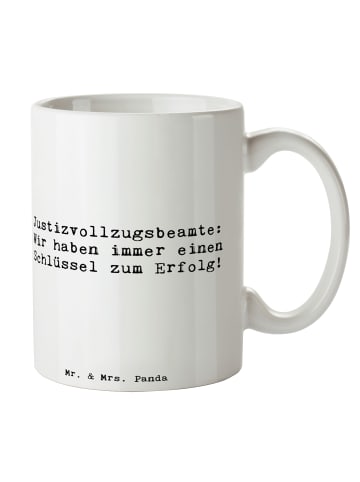 Mr. & Mrs. Panda Kaffeetasse Spruch Justizvollzugsbeamter Erfolg... in Weiß