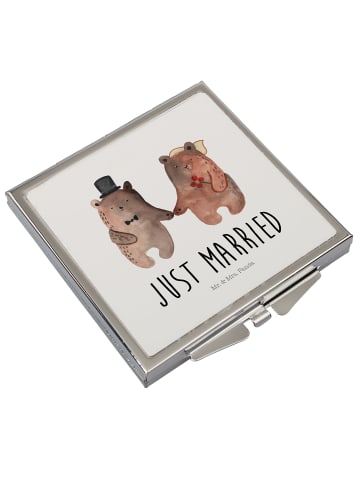 Mr. & Mrs. Panda Schminkspiegel Bär Heirat mit Spruch in Weiß