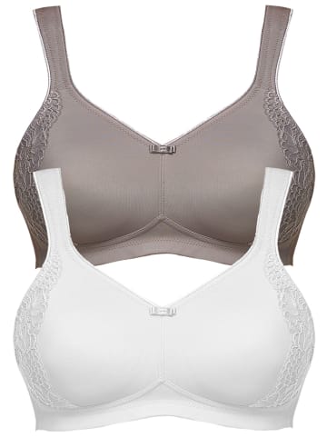 SUSA 2er Pack Minimizer BH ohne Bügel London in Weiss frosty lavender