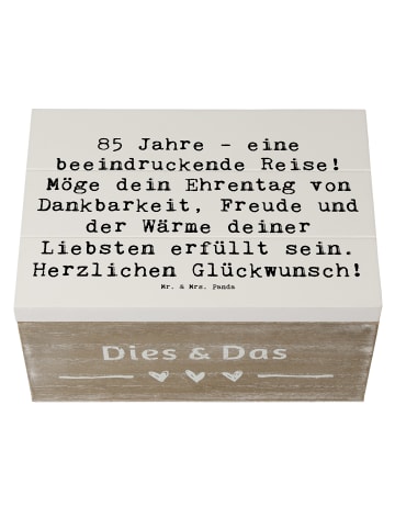 Mr. & Mrs. Panda Geschenkdose Spruch 85. Geburtstag mit Spruch in Weiß