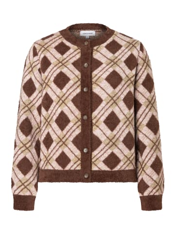 More & More flauschige Rauten-Strickjacke in argyle