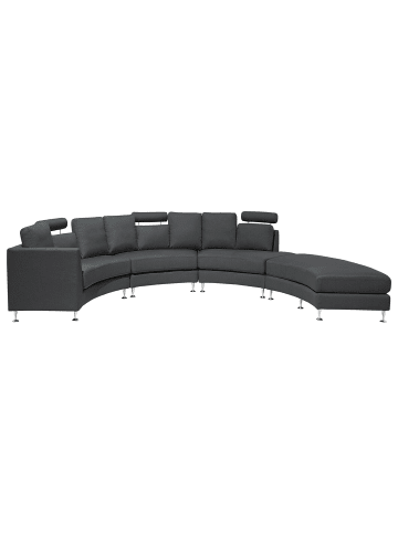 Beliani U-förmiges Sofa ROTUNDE in Grau/Silber - (W) 448 x (H) 76 x (L) 236 cm