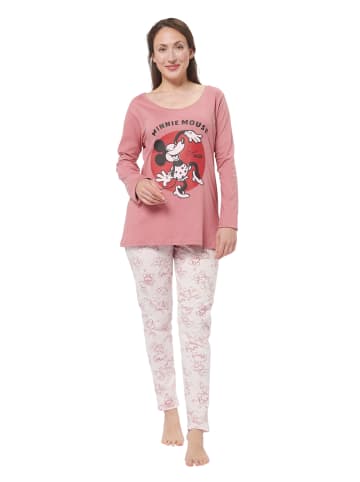 Disney Minnie Mouse Schlafanzug Pyjama Set Langarm Oberteil mit Hose in rosa/pink