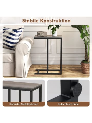 COSTWAY Beistelltisch C-Form in Grau