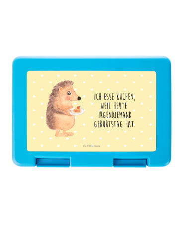 Mr. & Mrs. Panda Aufbewahrungsbox Igel Kuchenstück mit Spruch in Gelb Pastell