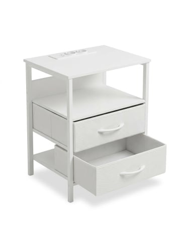 relaxdays Beistelltisch in Weiß - (B)40 x (H)60 x (T)30 cm