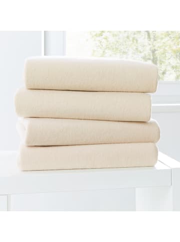 Primera Biber Spannbettlaken in ecru