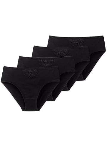 Schiesser Tai Slips 4er Pack in Schwarz