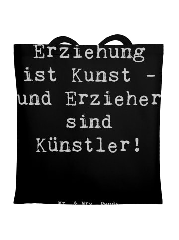Mr. & Mrs. Panda Einkaufstasche Spruch Erzieher Künstler mit Spruch in Schwarz