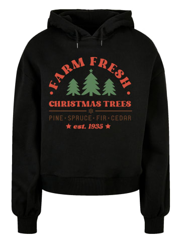 F4NT4STIC Oversized Hoody Weihnachten Trees Collegiate Warm and Cozy in schwarz