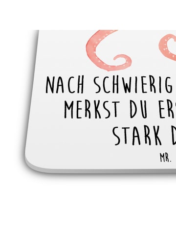 Mr. & Mrs. Panda Untersetzer Tintenfisch mit Spruch in Weiß