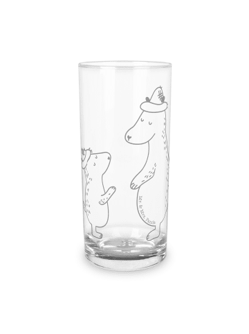 Mr. & Mrs. Panda Wasserglas Bären mit Hut ohne Spruch in Transparent