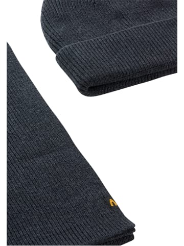 Camel Active Geschenkset mit Mütze und gestricktem Schal in Navyblau