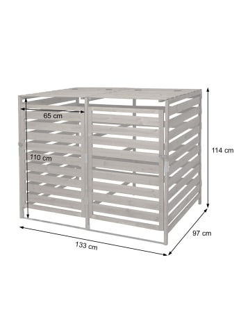 MCW XL 2er-/4er-Mülltonnenverkleidung H62, erweiterbar, Dunkelgrün