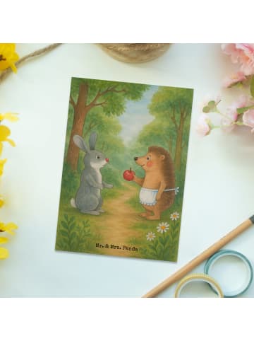 Mr. & Mrs. Panda Ansichtskarte Hase Igel Design ohne Spruch in Weiß