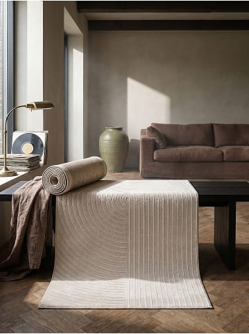 KADIMA DESIGN Läufer Geometrisch pflegeleicht Wohnzimmer Schlafzimmer Flur Esszimmer in Beige