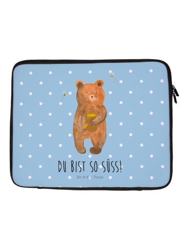 Mr. & Mrs. Panda Notebook Tasche Bär Honig mit Spruch in Blau Pastell