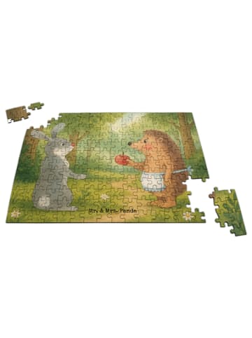 Mr. & Mrs. Panda Puzzle Hase Igel Design ohne Spruch in Weiß