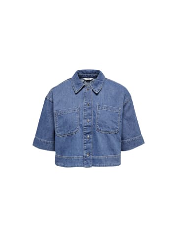 ONLY Halbarmbluse in Medium Blue Denim