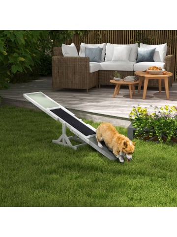 Pawhut Hundewippe Weiß Tannenholz