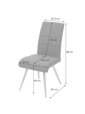 MCW 2er-Set Esszimmerstuhl G55, Dunkelgrau