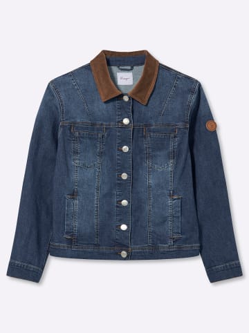 sheego Jeans-Jacke in blue-stone-washed