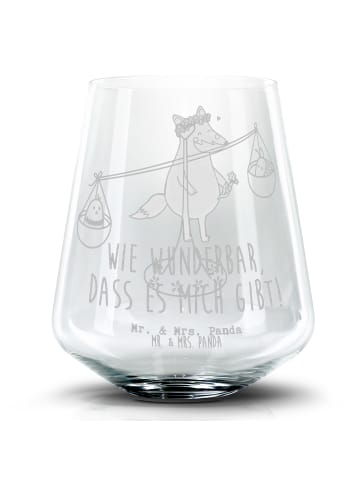 Mr. & Mrs. Panda Blümchentail Glas Sternzeichen Waage ohne Spruch in Transparent