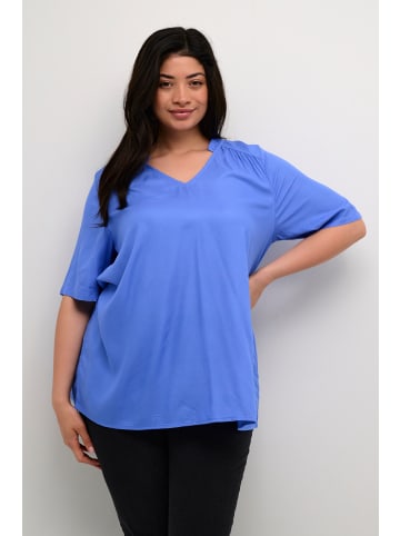 KAFFE curve Kurzarm-Bluse KCtine A-shape in Ultramarine